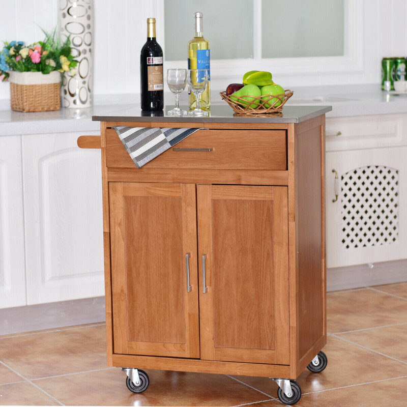 August Grove® Gremillion Rolling Stainless Steel Kitchen Cart & Reviews Wayfair